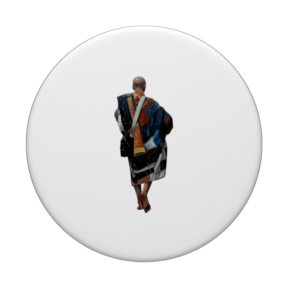 Thich Minh Tue On Back Monks Minh Tue PopSockets Swappable PopGrip, Black - Image 3