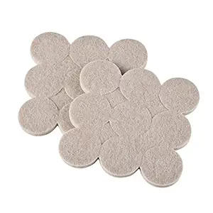 Okayji Self Adhesive Felt Material Pads for Furniture Floor Scratch Protection Round Shape (Grey) 18 Pieces, Ethylene Vinyl Acetate (EVA)