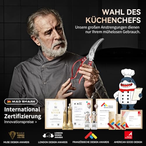 Foto von MAD SHARK Geflügelschere Profi Küchenschere Sicherheitsverriegelung Küche
