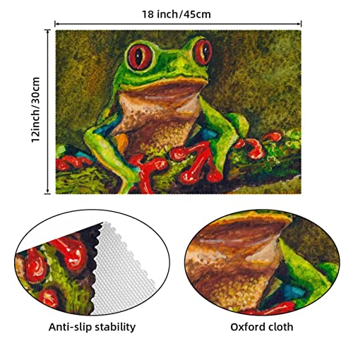 Set de table grenouille antiderapant 30x45 cm lavable pour table a manger x6