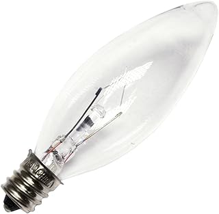 Bulbrite KR15CTC/25 15W Krystal Touch Torpedo Chandelier Bulb (B8), Candelabra Base