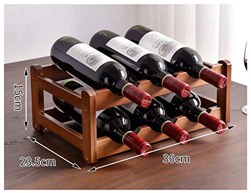 Soporte Rústico de Mesa para Vino de Madera 2 Niveles miniatura 2