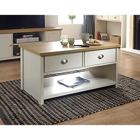 GFW Coffee Table, Wood, Cream, 99 x 50 x 55 cm Cover
