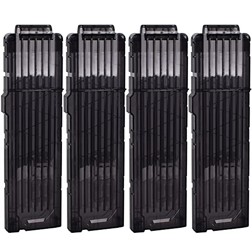 OIMIO Soft Dart Clips, 18-Darts Quick Reload Clips Magazine Clips for Nerf Toy Dart Gun 4pcs (Black)