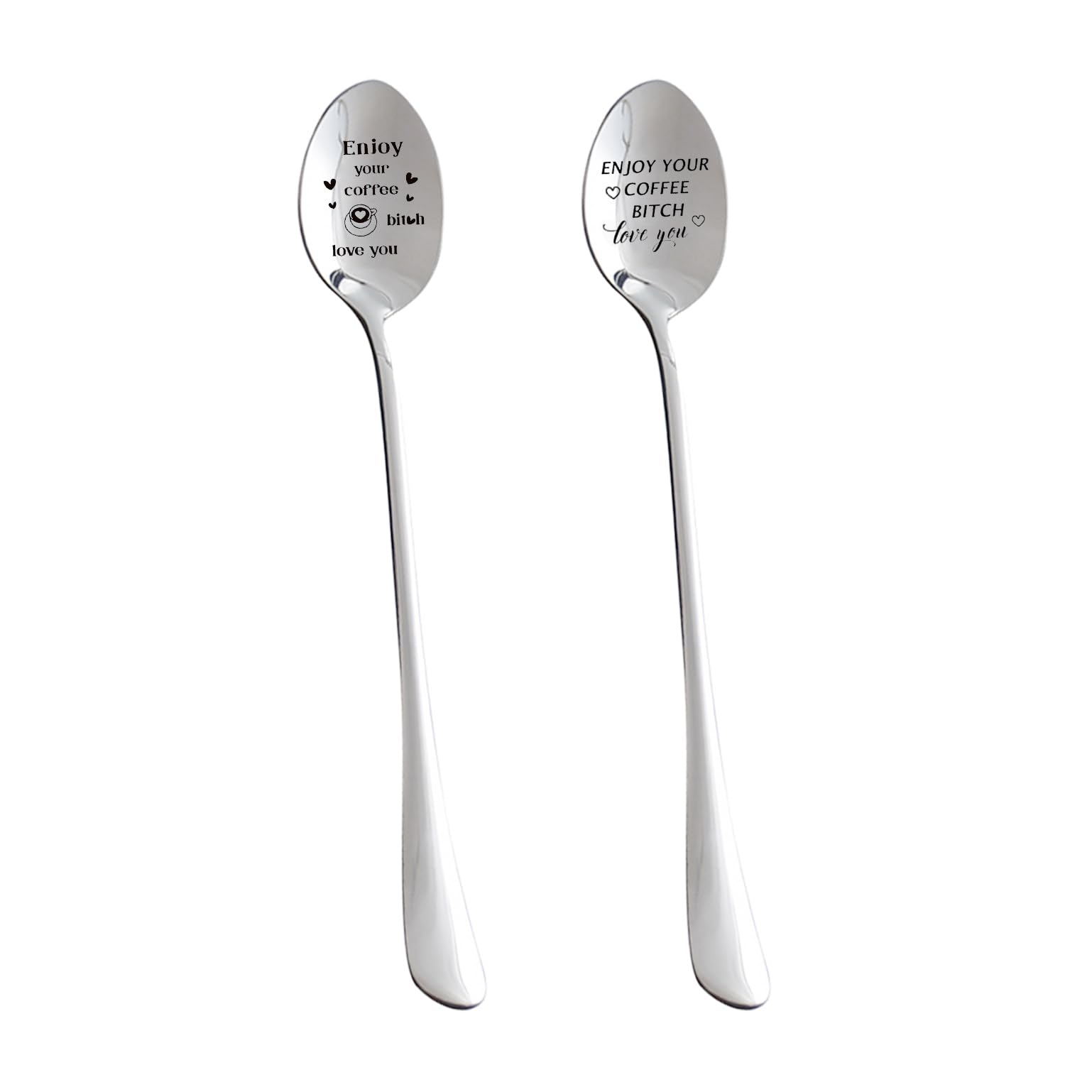 2 Cucchiaini Da Caffè In Acciaio Inox 304 Con Incisione E Confezione Regalo – Regalo Per Amiche, Fidanzate, Donne – Cucchiaino Da Dessert Personalizzato - 3