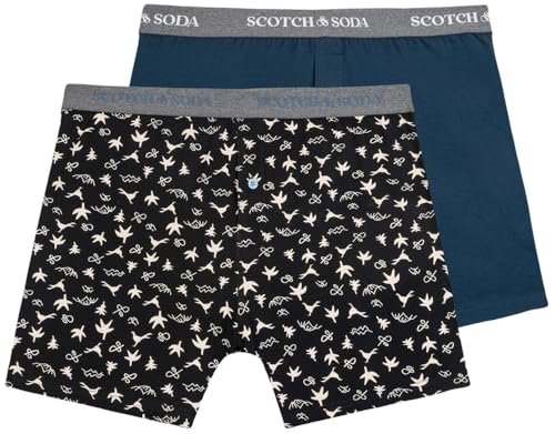 Scotch & Soda Herren Trunks, Schwarz/Blau 012, L