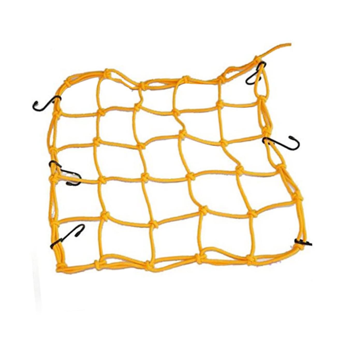 PRETYZOOM Bungee Mesh Carrier Bag Durable Yellow Cargo Net with Hooks for Helmets and Luggage Storage