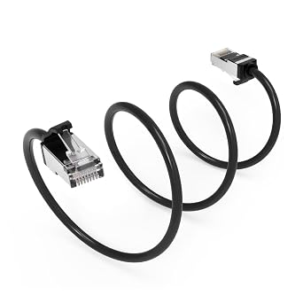 Ethernet Cable CAT8 Cable 1 FT 10 Pack - Black - Professional Series - 40Gigabit/Sec Network/High Speed Internet Cable for Router, Modem,Gaming/2000 MHZ, 28AWG