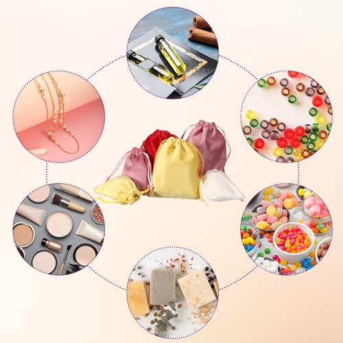 Bolsas de regalo de terciopelo pequeñas para embalaje de joyas Sourcing Map 7