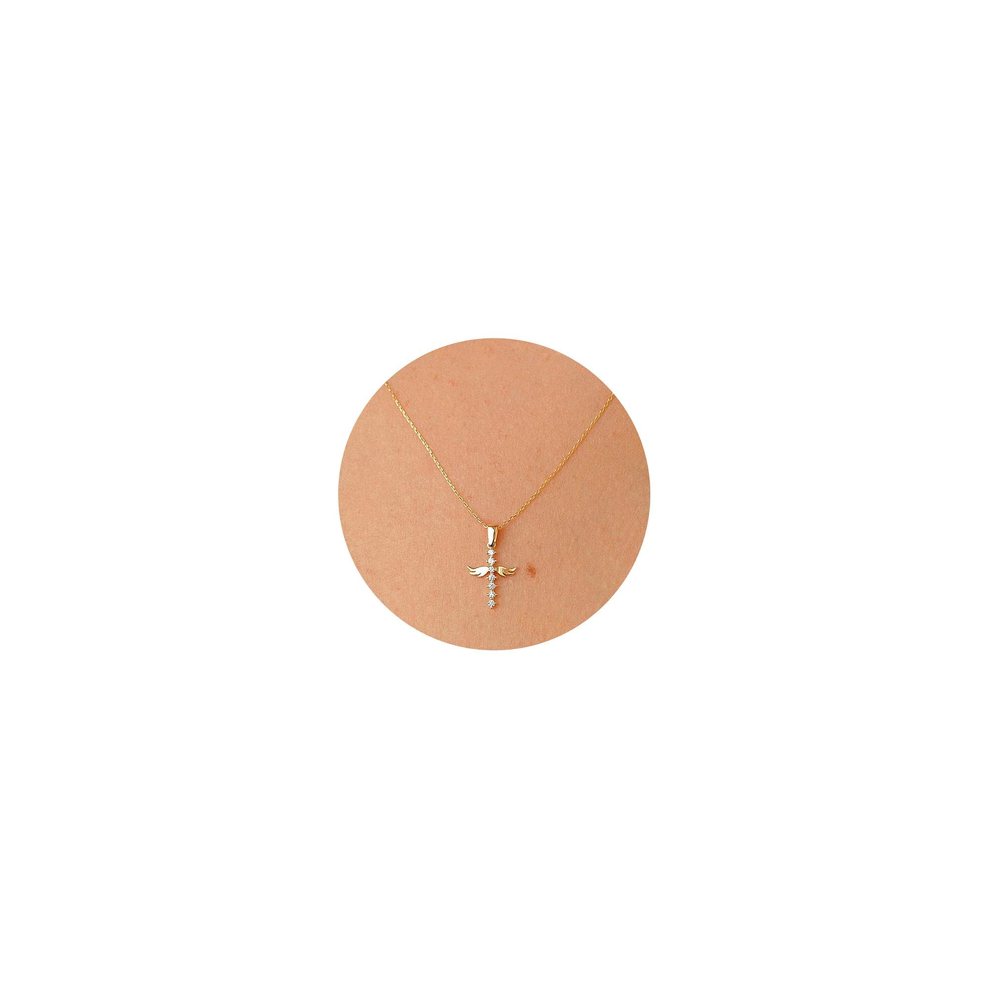 TINGN Kommunion Geschenke für Mädchen Frauen - Kreuz Kette Damen, 14K Gold Vergoldet Kette mit Kreuz Anhänger Elegante Choker Halskette Christentum Schmuck Damen Konfirmation Geschenke für Mädchen