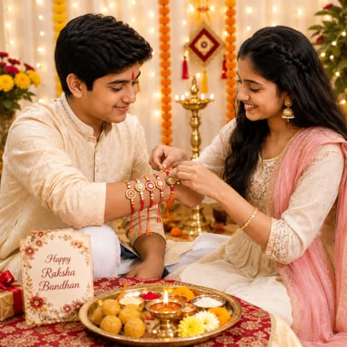 Image of De Marquis Rakhi Set for Boys | 4 Premium Rakhi | DMR4-5005