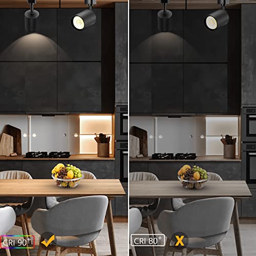 VANoopee Flush Mount LED Ceiling Spotlight Dimmable Adjustable Spotlight Directional Spot Lights Indoor Bright Can Accent Fixture for Living Room Bedroom - CRI90 Flicker Free 10W 800lm 4000K Black by VANoopee - Image 7