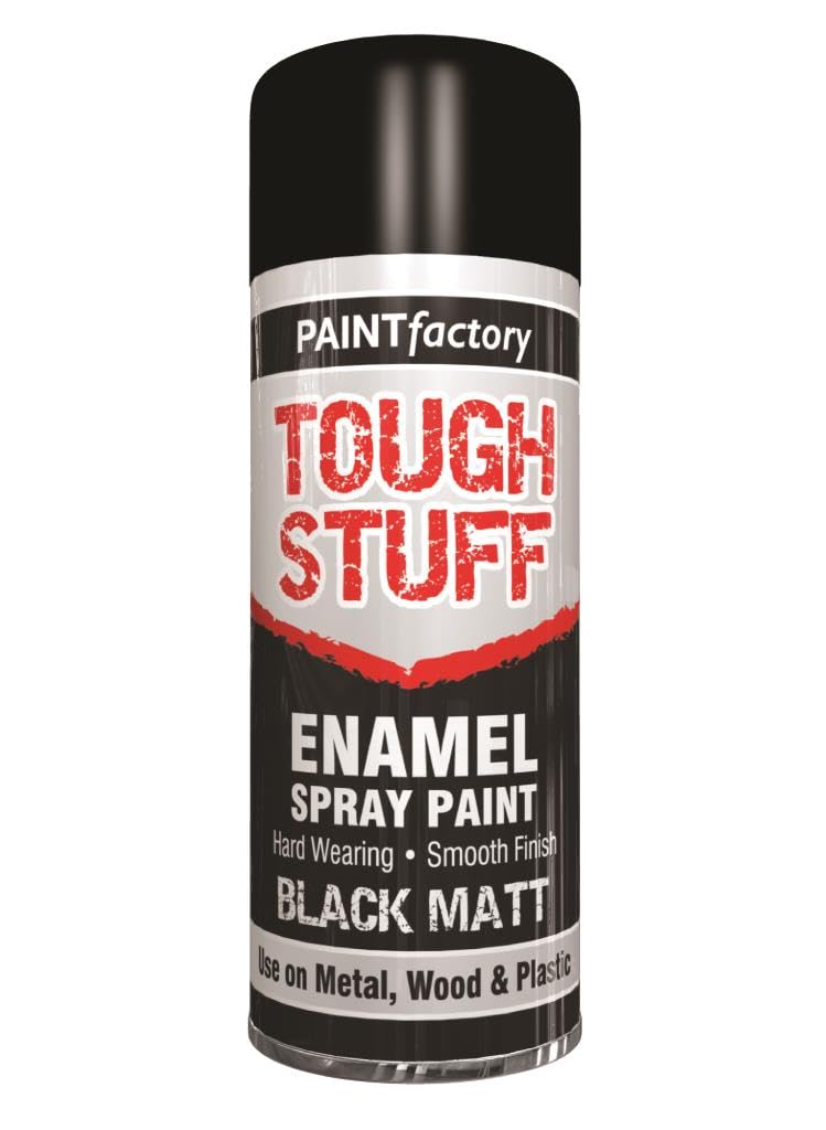 Monal Black Matt - 2577 Pf Tough Stuff Enamel Spray Paints – 400Ml Aerosol For Wood, Metal, Plastic & Diy Projects – Gloss, Matt & Primer Finishes (Black Matt - 2577)