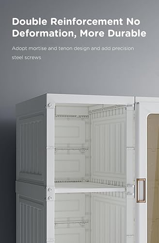 Miniatura 5 de HYLA - Armario portátil de ropa, decoración de dormitorio de plástico, organizador de almacenamiento de cubo de profundidad con puertas