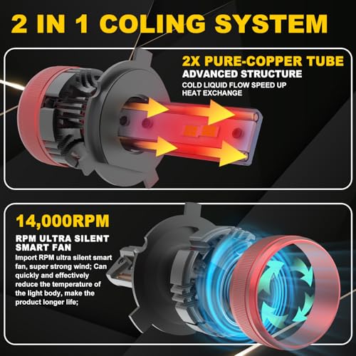 Image of LEDBeam LED MX 120W Automotive Grade 7035 Chip 22000Lm 6000k White Car Headlight Bulbs with External Canbus Ballast Driver (12V,120W /2bulbs) (H4 /H19), Pack of 2