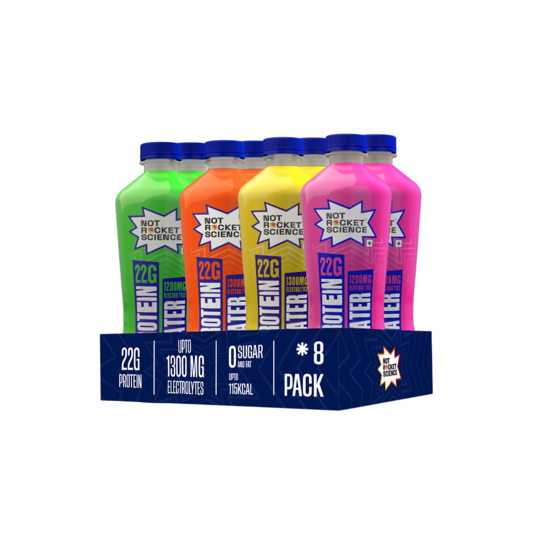 Not Rocket Science Protein Water - Lemon Lime + Mango Orange + Mixed Berry| 22g Clear Whey Protein Isolate | 1300mg Electrolytes | 5g BCAAs | Zero Sugar | High Protein Drink | 500ml Pack of 6-image-2