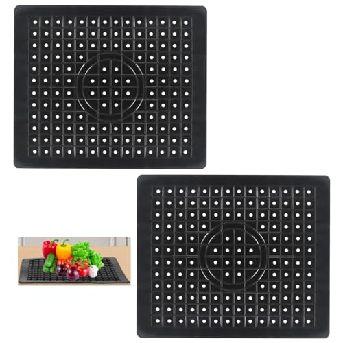 2 Stück Spülbeckeneinlage Gummi 31,4 x 26cm Spülbeckenmatte Sink Mat Spülmatte für Spülbecken Einlage Matte für Spülbecken Matte Spülbeckenschutz Spritzschutz Waschbecken Spülmatte Abtropfmatte