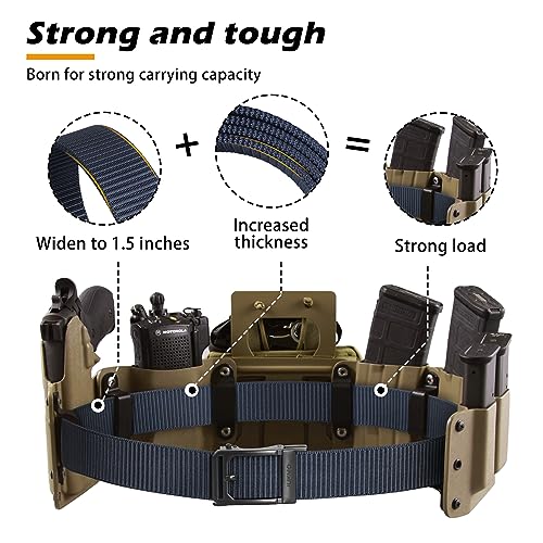 JUKMO Men's Ratchet Tactical Gun Belt, 1.5" Nylon Web Work Belt with Automatic Slide Buckle, Adjustable Trim to Fit2