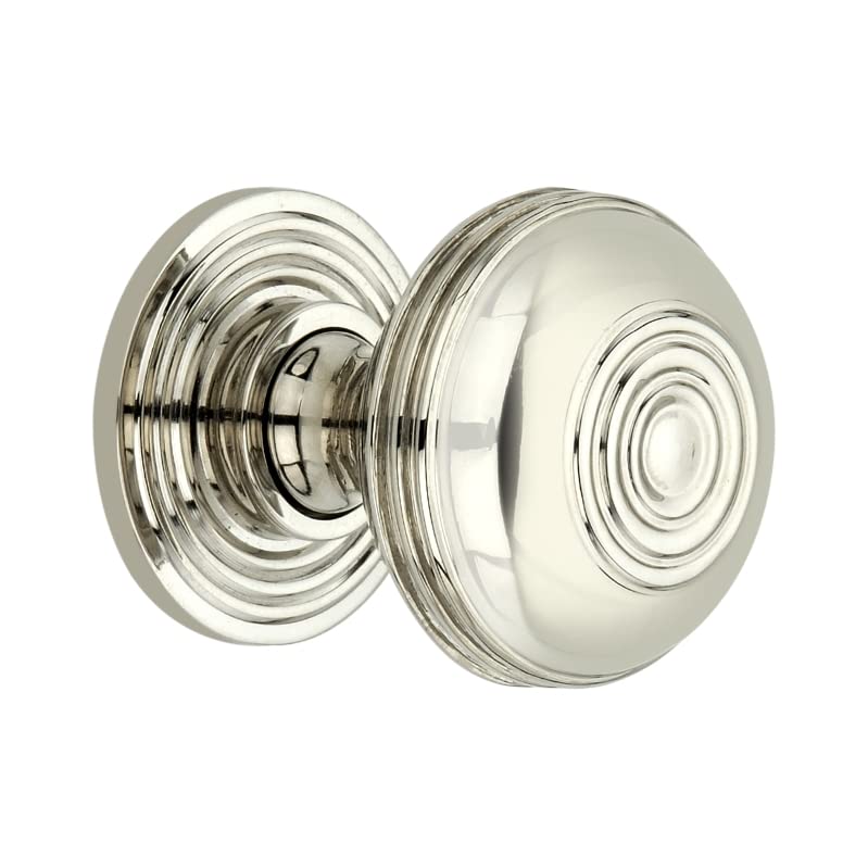 Infinity Decor Preston Style Cabinet Knobs in Solid Brass- Antique Old Style Cupboard Pull Handles (Polished Nickel, 32mm)