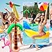 Octaday 24 Pack Large Inflatable Palm Tree Flamingo Banana Beach Ball Parrot Dolphin Shark Blow up Beach Pool Toys for Tropical Hawaiian Summer Pool Swim Party Decor