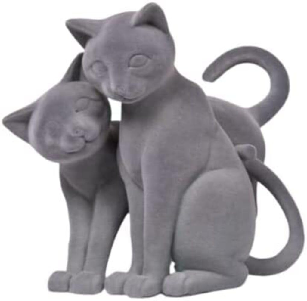 Grey Velvet Twin Cats Velveteen Ornament - Boxed - Lesser & Pavey NEW