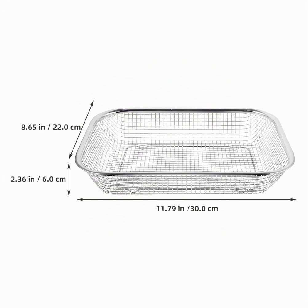 Cabilock 2 Piezas Colador De Malla De Acero Inoxidable Para Cocina Canasta De Drenaje Multifunción Para Fregadero Escurridor De Frutas Y Verduras 11.81X8.66X2.36 Pulgadas