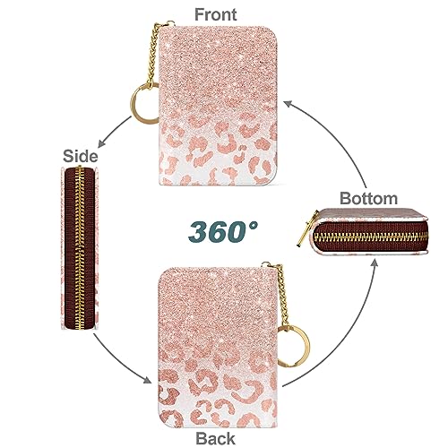 Image of Nipichsha Credit Card Holder, Small RFID Card Wallet for Women, Slim Leather Card Holder Wallet, Pink Gilt, Fashions