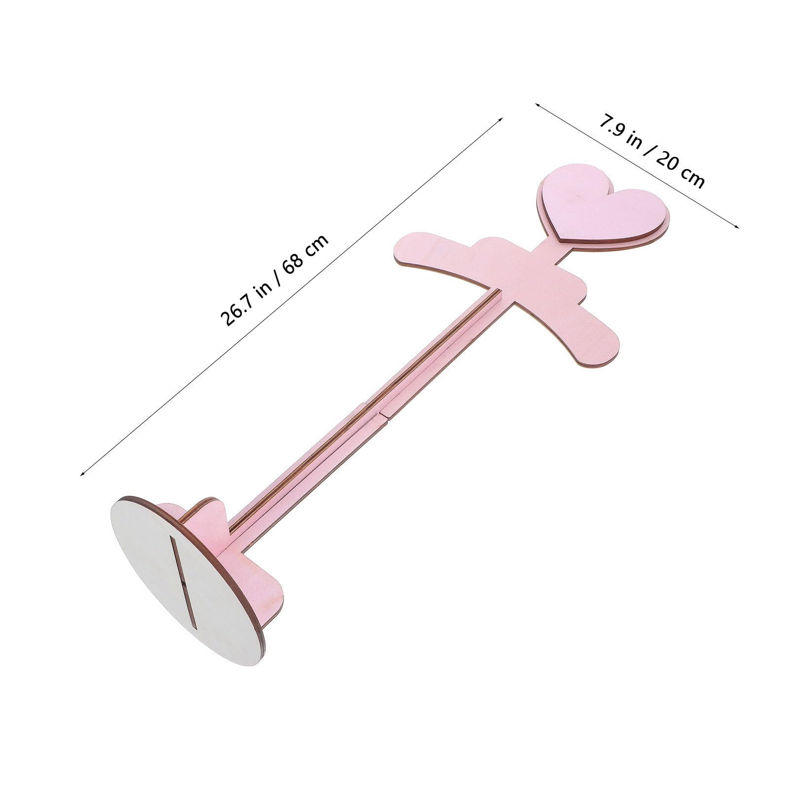 BESTYASH Juego de 2 Perchas Infantiles de Madera Rosa Forma de Corazón, Portátiles y Resistentes, Ideales para Exhibir Camisetas de Ñiño en Nursery o Tiendas