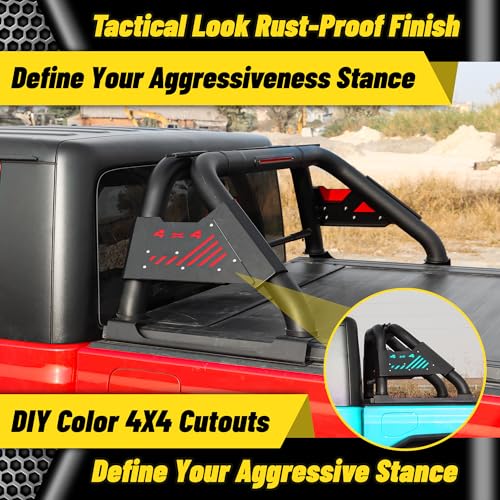 Image of MONOKING Roll Bar for Mid Size Pickup Truck with Brake Light, Sport Bar for Tonneau Cover for 2007-2026 Tacoma Gladiator Colorado Ranger Canyon Frontier Dakota