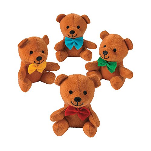 Fun Express Plush Bow Tie Bears 12-pack