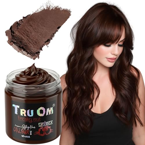 Image of Temporay Hair Color Wax | Metallic Shine | For Men & Women | DIY Instant Hair Color | Temporay Color 1 Day 1 Wash | No Ammonia, Bleach & Damage | Chocolate Brown - 100 gram