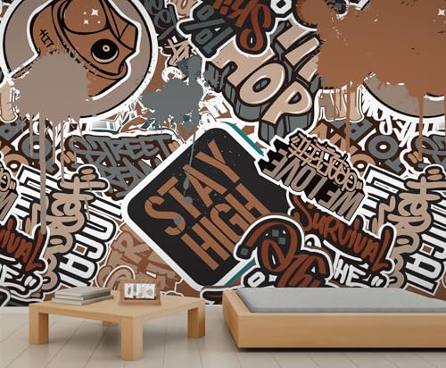 Papier peint graffiti urbain moderne grand format 250x175cm
