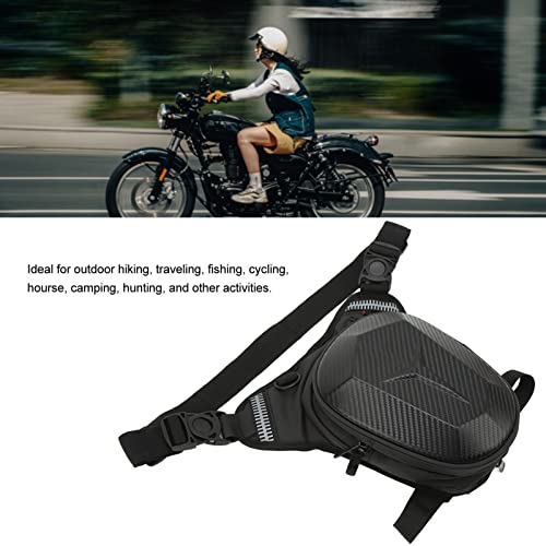 Motorcycle Drop Leg Bag, Reflective Strip Thigh Pack Waterproof for Cycling for Fishing (Carbon Fiber) - Image 3