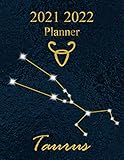  2021 - 2022 Planner Weekly and Monthly - Constellation: Agenda from January 2021 to December 2022 - Organizer with To do list, Notes, Calendar and ... with Taurus Zodiacal sign and Blue Ocean