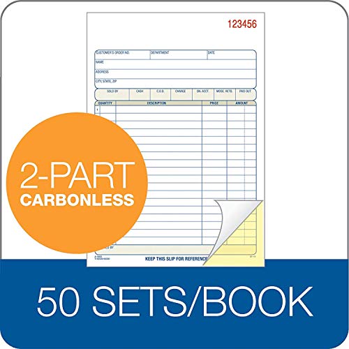 adams sales order book 2-part carbonless whitecanary 5-916 x 8-716 inches 50 sets per book dc5805 12 pack