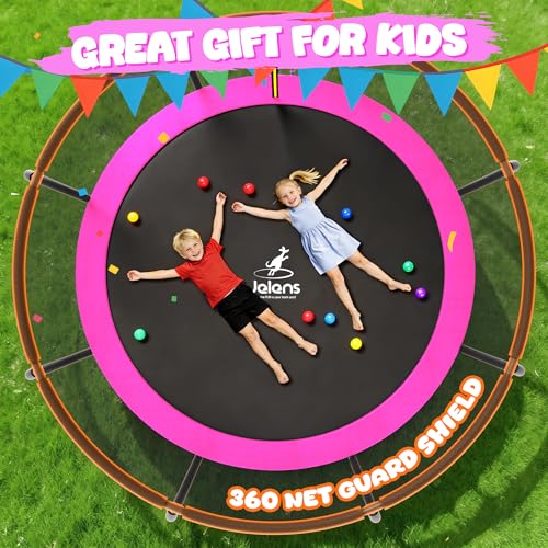 Image of JELENS Trampoline 8FT 10FT 12FT 14FT 15FT 16FT, Recreational Trampolines with Enclosure Net, Outdoor Anti-Rust Trampolines for Kids and Adults, ASTM Approved