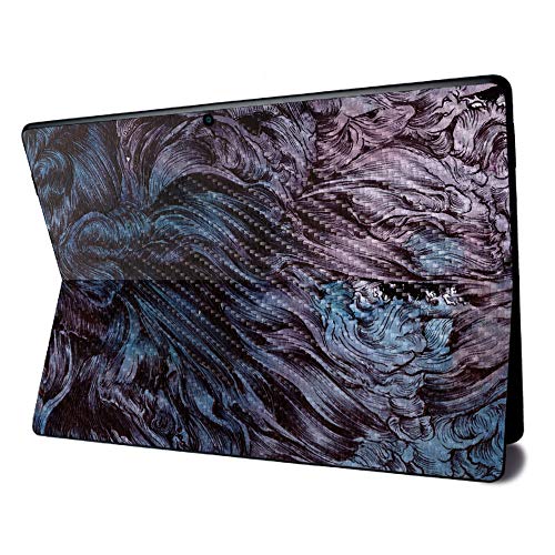 Image of MightySkins Carbon Fiber Skin for Microsoft Surface Pro X - Angry Ripple | Textured Carbon Fiber Finish | Easy to Apply, Remove, and Change Styles | Made in The USA