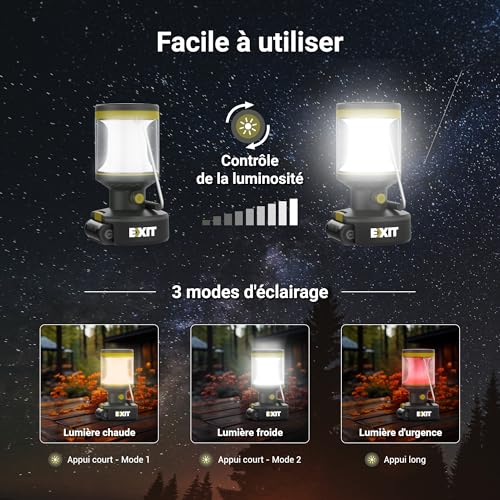 Lampe LED rechargeable EXIT 20V idéale pour la chasse les urgences et le camping - 4