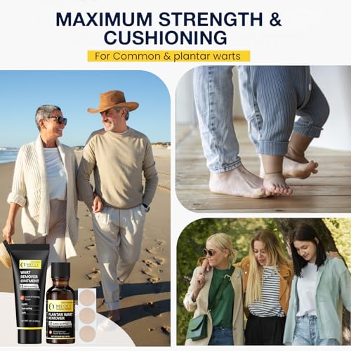 Image of MEOLY Plantar Wart Remover Set: Maximum Strength Salicylic Acid Plantar Wart Remover 12 Thick Cushioning Pads