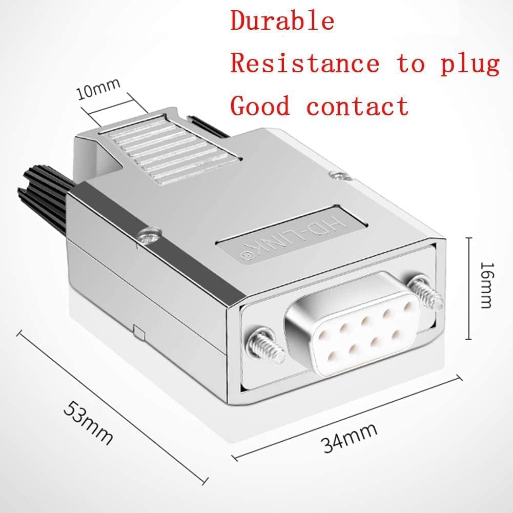 PENGLIN Connecteur Femelle DB9 sans Soudure, Coquille Métal 9 Broches RS232 D-SUB Adaptateur Série