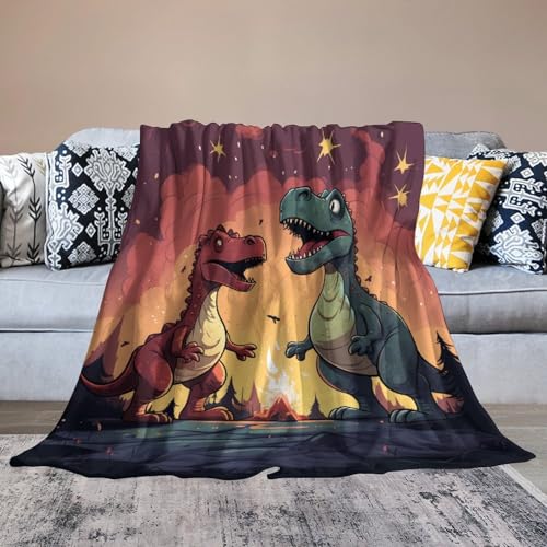 Couverture molletonnée dinosaure contre le froid hivernal du lit