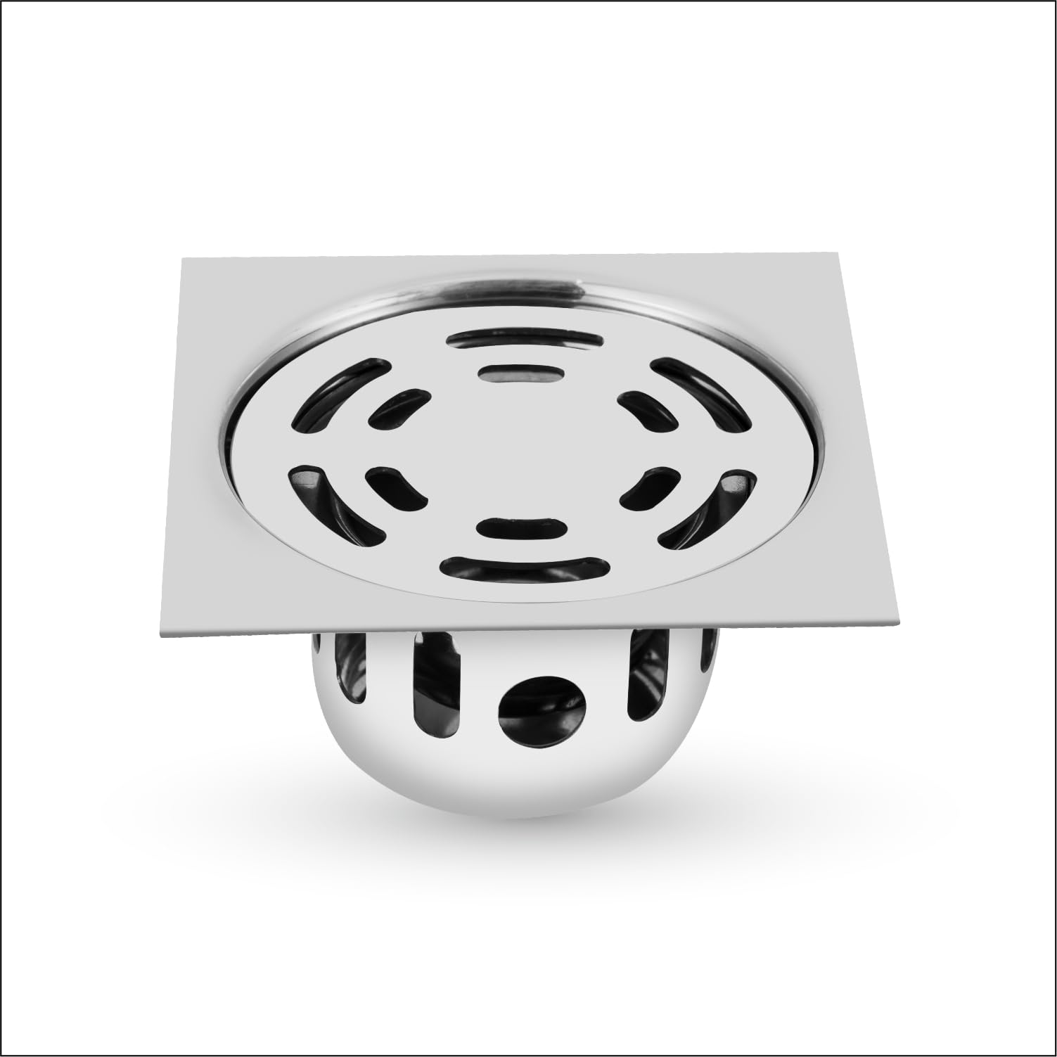 Sanjay Chilly Floor Drain Cockroach Trap for Bathroom 304 SS Grade Kitchen Washbasin Bathtub Sink Safety from Insects Anti Locking System (Square Ringo 3 x 3 INCH Silver)