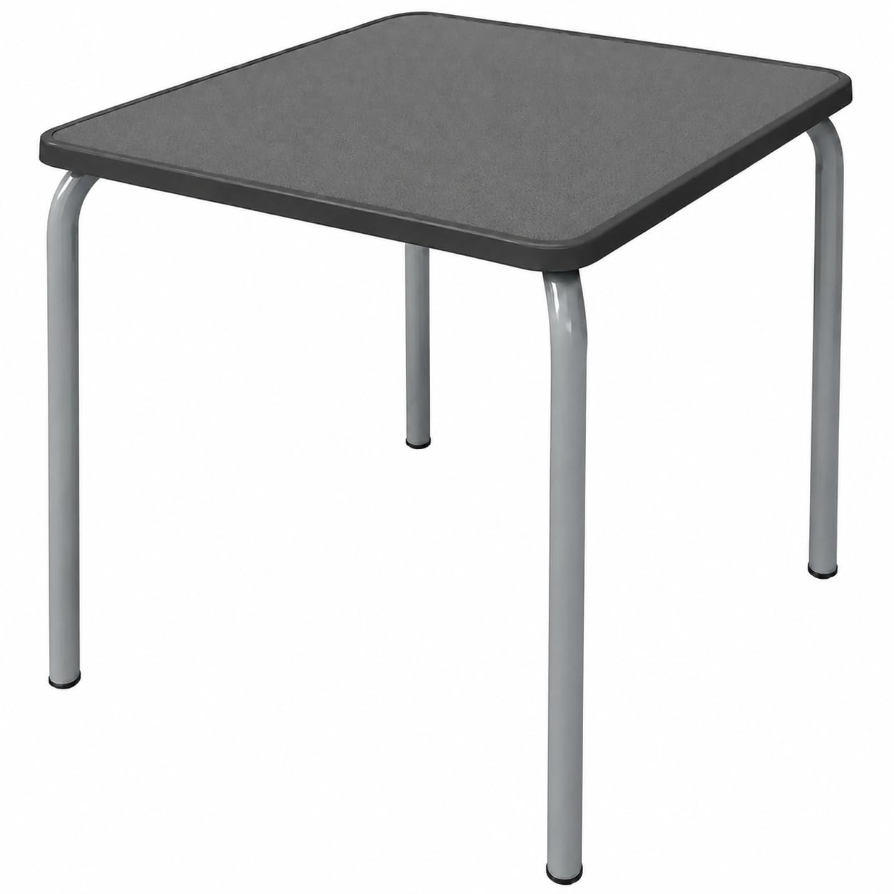 MBH - Mesa Cuadrada de Acero Gris Apilable 67x67x72 cm con Tablero de Resina para Hostelería, Interior y Exterior, Ideal para Bar, Restaurante y Cafetería