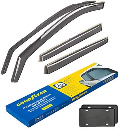Goodyear Shatterproof in-Channel Window Deflectors for Nissan Rogue 2014-2020 SUV, Rain Guards, Window Visors for Cars, Vent Deflector, Car Accessories, 4 pcs - GY003424LP