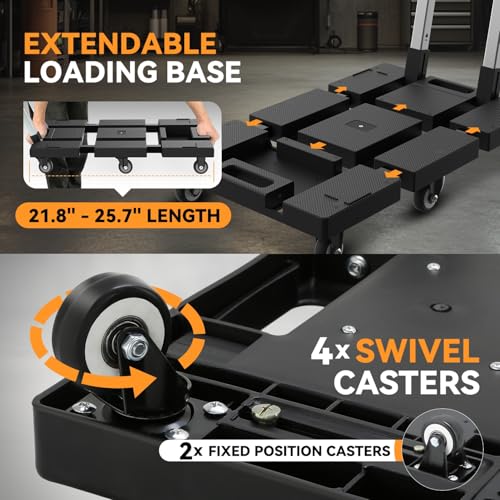 Carretilla plegable de mano con 6 ruedas y capacidad 176 lb miniatura 4