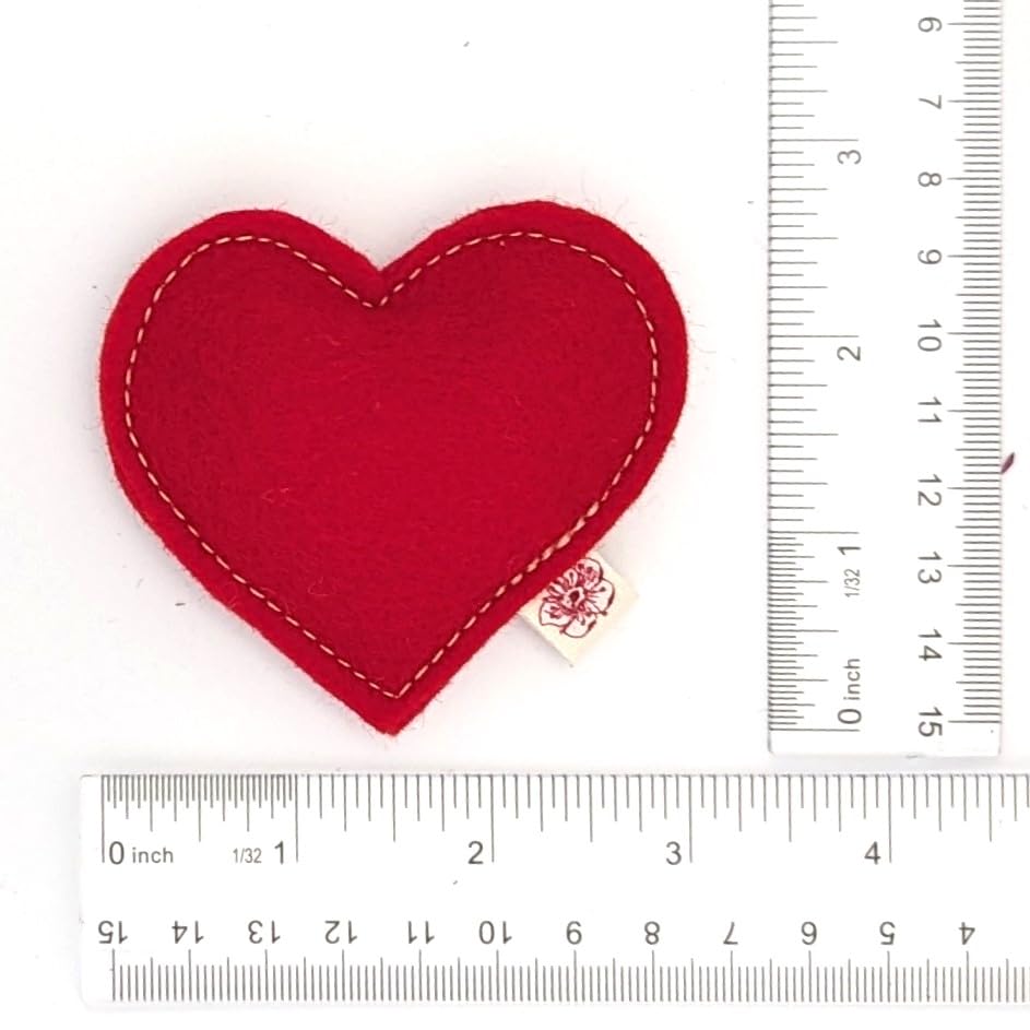 Cherry Valley Organics Catnip Toy, Organic Catnip, 100% Wool Felt, Grown & Made in The USA, Heart (Red)