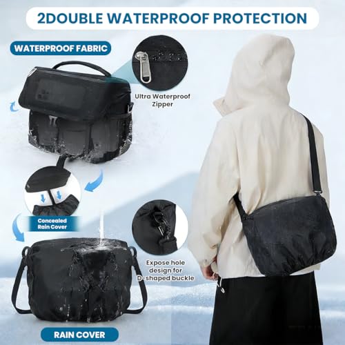 Image of ZORBES Travel Camera Bag Organizer Bag Multi-Compartment and Pockets, Waterproof Polyester Bag with Handle & Shoulder Strap, Universal Camera Storage Bag for DSLR /SLR /Mirrorless Camera, 25x16x20cm