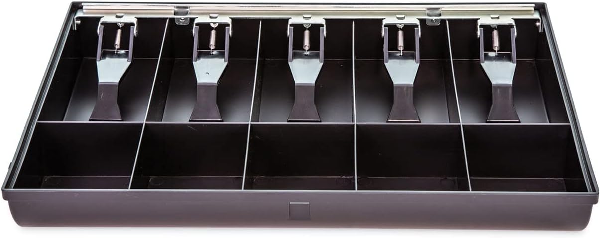 CONTROLTEK Cash Drawer Replacement Tray, Coin/Cash, 10 Compartments, 16 x 11.25 x 2.25, Black