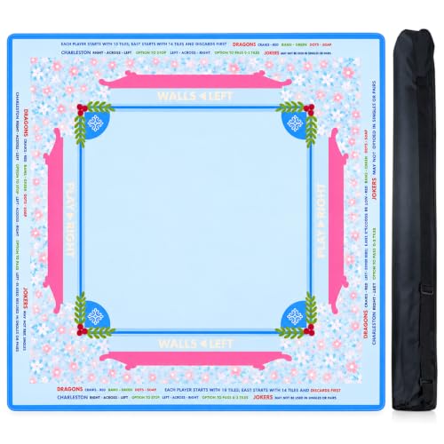 Image of PATPAT Square Mahjong Mat for Table 4 Players 31.5x31.5in Rubber Anti-Slip