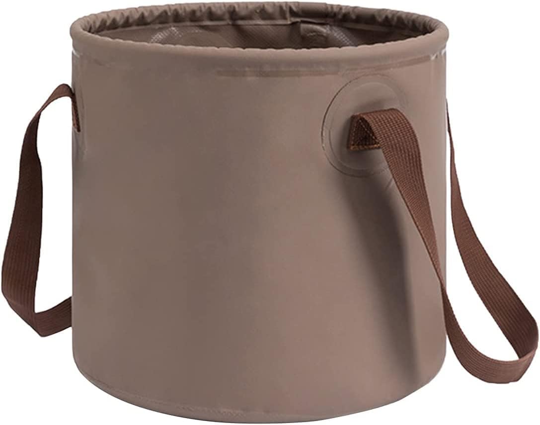 5Qebhram Folding Bucket Collapsible Large-Capacity Leather Wash Basin Storage Bucket Multifunctional Foldable Portable Outdoor Water Bucket with Handle (10L) (B0CRNB366C) Amazon Price History, Amazon Price Tracker